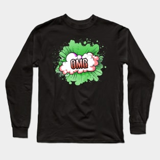 OMG - Trendy Gamer - Cute Sarcastic Slang Text - 8-Bit Graphic Typography - Christmas Long Sleeve T-Shirt